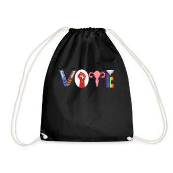 Feministisch Regenbogen LGBTQ Choice Solidarity - Turnbeutel - Schwarz - Vorne