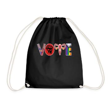 Feministisch Regenbogen LGBTQ Choice Solidarity - Turnbeutel - Schwarz - Vorne