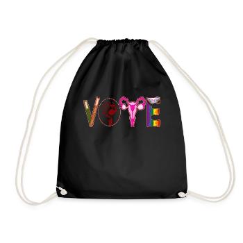 Feministisch Regenbogen LGBTQ Choice Solidarity - Turnbeutel - Schwarz - Vorne