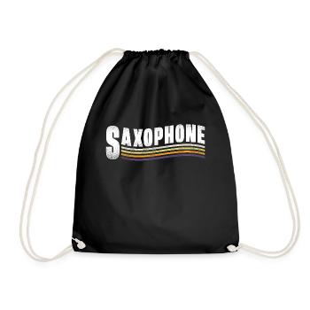 Saxophone Retro Vintage Saxophone - Turnbeutel - Schwarz - Vorne