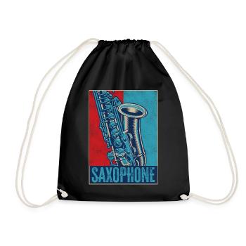 Saxophone Retro Vintage Saxophone - Turnbeutel - Schwarz - Vorne