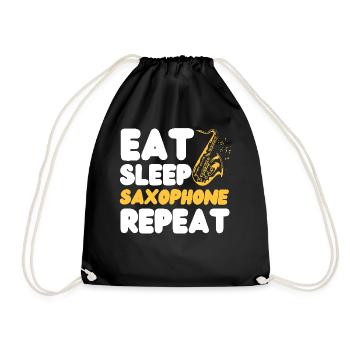 Saxophone Eat Sleep Saxophone - Turnbeutel - Schwarz - Vorne