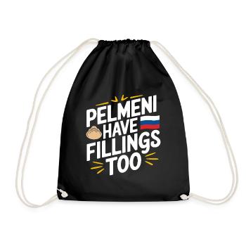 Pelmeni Russian Cuisine - Drawstring Bag - black - Front