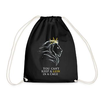 You cant keep a lion in a cage - Drawstring Bag - black - Front