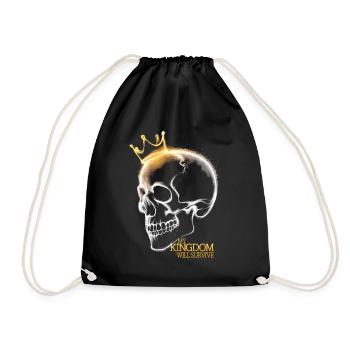 Skull Crown Mein Königreich wird überleben - Turnbeutel - Schwarz - Vorne