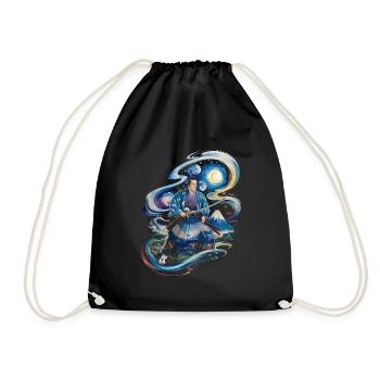 Samurai Ronin Mount Fuji japanisch - Turnbeutel - Schwarz - Vorne