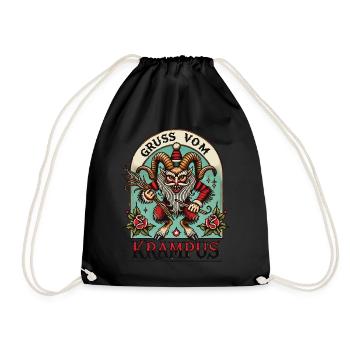 Greeting from the Krampus Christmas Myths Fun - Drawstring Bag - black - Front