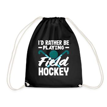 Prefer to play field hockey - Drawstring Bag - black - Front