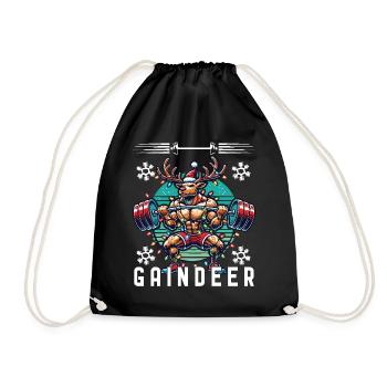 Muscle Reindeer Christmas Fitness - Drawstring Bag - black - Front