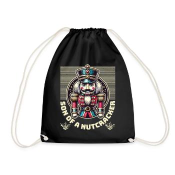 Son of a Nutcracker Funny Sarcasm - Drawstring Bag - black - Front