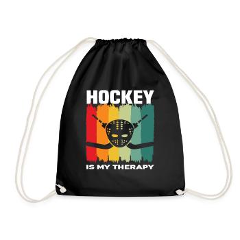 Le hockey est ma thérapie pour les joueurs de hockey sur gazon - Sac de sport léger - noir - Devant