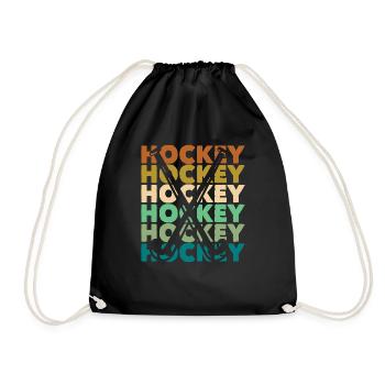 Field Hockey Player Retro Style - Drawstring Bag - black - Front