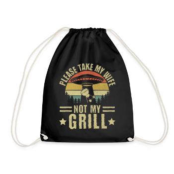 S’il vous plaît, prenez ma femme, pas mon barbecue Grill Humour - Sac de sport léger - noir - Devant