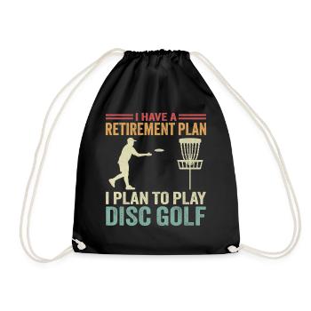 Lustiger Disc Golf Altersvorsorge Frisbee Golfer - Turnbeutel - Schwarz - Vorne