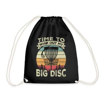 Funny Disc Golf - Zeit, meine große Scheibe auszupeitschen - Turnbeutel - Schwarz - Vorne