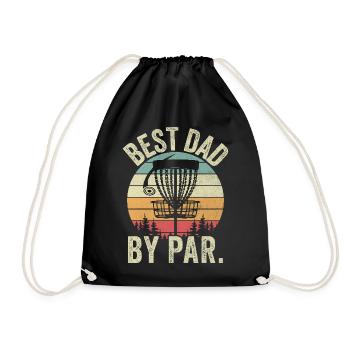 Best Dad By Par Funny Disc Golf Vater - Turnbeutel - Schwarz - Vorne