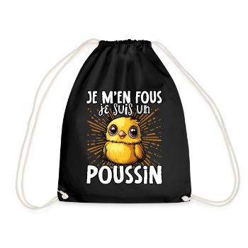 Je m’en fous je suis un poussin - sweet chick - Sac de sport léger - noir - Devant