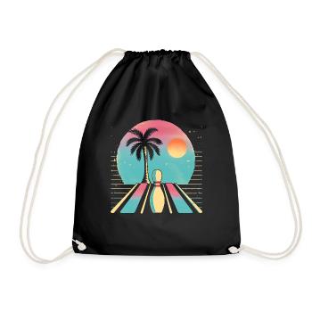 Oldschool Bowling - Drawstring Bag - black - Front