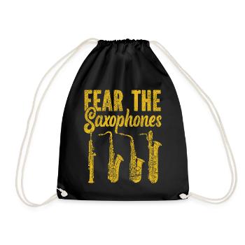 Saxophone Fear The Saxophones - Drawstring Bag - black - Front