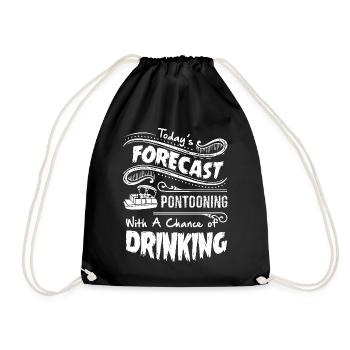Pontooning Today's Forecast Pontooning - Drawstring Bag - black - Front