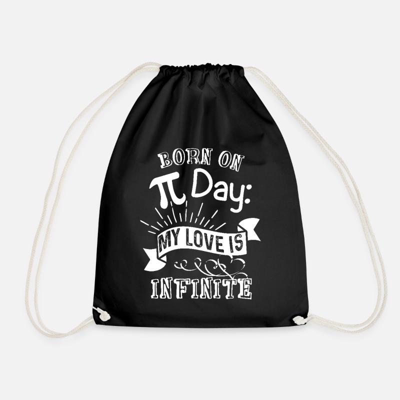 Pi Day Born To Pi Day - Drawstring Bag - black