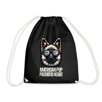 Schäferhund Patriotic Lustiges 4th of July - Turnbeutel - Schwarz - Vorne