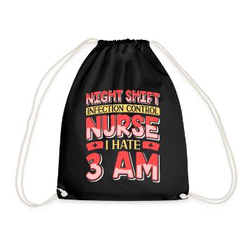 Caregiver Infection Control - Drawstring Bag - black - Front