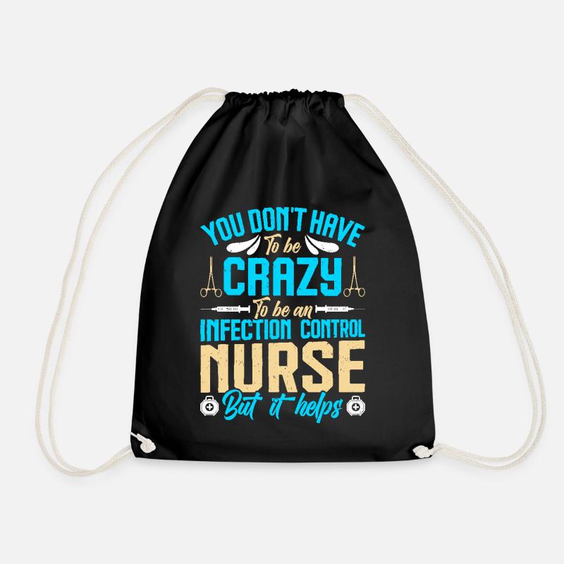 Caregiver Infection Control - Drawstring Bag - black