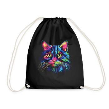Chat Aquarelles Chats Colorés - Sac de sport léger - noir - Devant