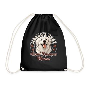 Pyrenean Mountain Dog Great Pyrenees Mama - Drawstring Bag - black - Front