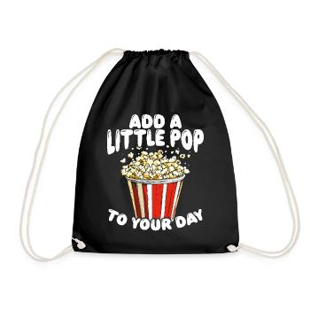 Add a Little Pop to Your Day Popcorn - Turnbeutel - Schwarz - Vorne