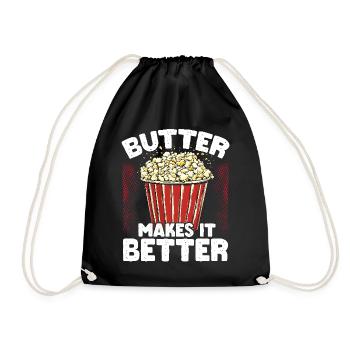 Butter Makes It Better Popcorn - Turnbeutel - Schwarz - Vorne