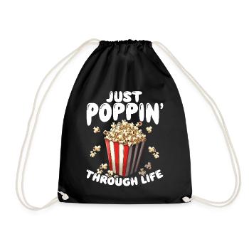 Just Poppin’ Through Life Popcorn - Turnbeutel - Schwarz - Vorne