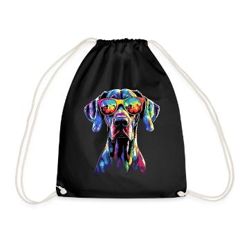 Great Dane Hatz Male Saupacker Great Dane - Drawstring Bag - black - Front