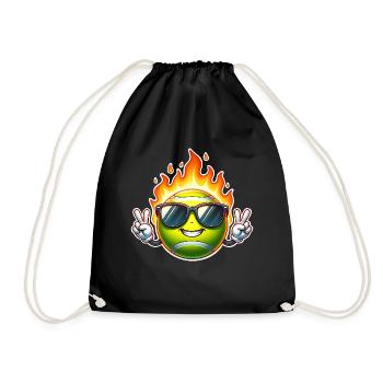 Tennis Flames Tennis Ball - Drawstring Bag - black - Front