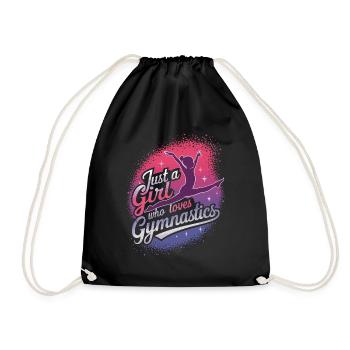 Just a Girl Who Loves Gymnastics - Drawstring Bag - black - Front