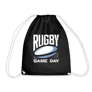 Rugby Spieler Spieltag Leidenschaft - Turnbeutel - Schwarz - Vorne