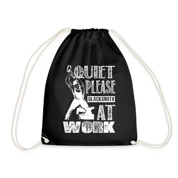 Quiet Please Blacksmith At Work - Drawstring Bag - black - Front
