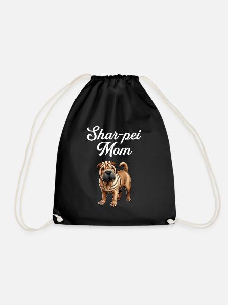 Chinese dog Shar-Pei mom - Turnbeutel - Schwarz
