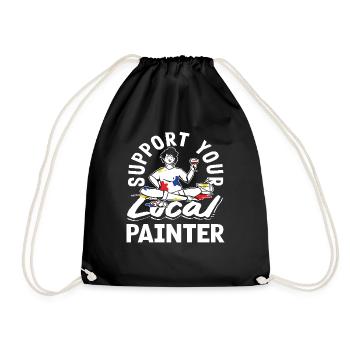 Creatively support your local painter - Drawstring Bag - black - Front