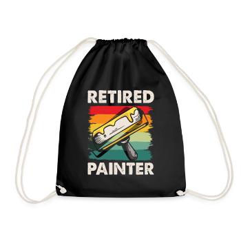 Retired Painter Colorful Life - Drawstring Bag - black - Front
