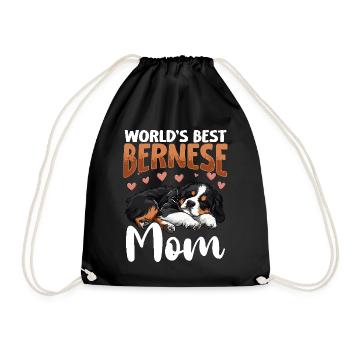 Bernese Mountain Dog Bernese Mom - Drawstring Bag - black - Front
