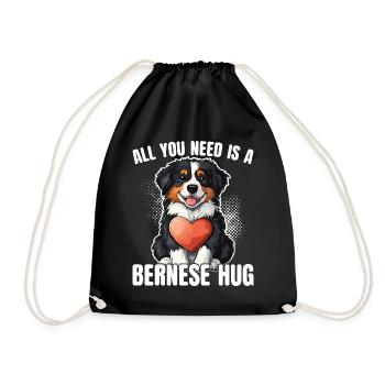 Bernese Mountain Dog Bernese Hug - Drawstring Bag - black - Front