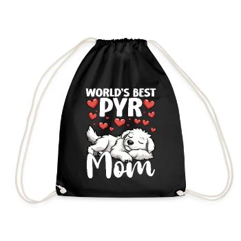 Pyrenean Mountain Dog Great Pyrenees Pyr Mom - Drawstring Bag - black - Front