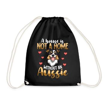 Australian Shepherd Dog Aussie Mom Aussie Dad - Drawstring Bag - black - Front