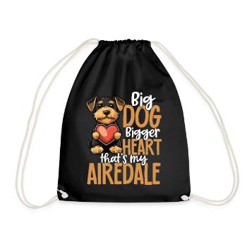 Airedale Terrier Dog Airedale Love - Drawstring Bag - black - Front