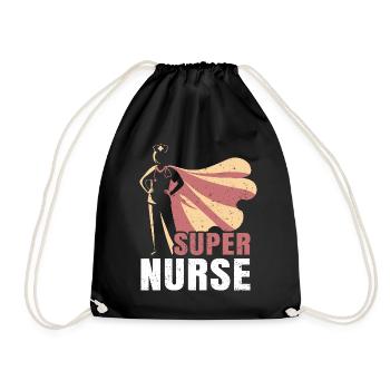 Nurse – Superhero Nurse - Drawstring Bag - black - Front