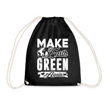 Earth Day Make Earth Green Again - Drawstring Bag - black - Front