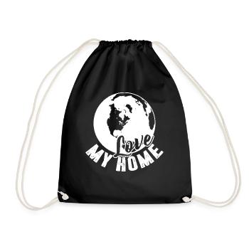 Earth Day Love My Home Earth - Drawstring Bag - black - Front