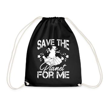 Earth Day Save The Planet Earth - Drawstring Bag - black - Front